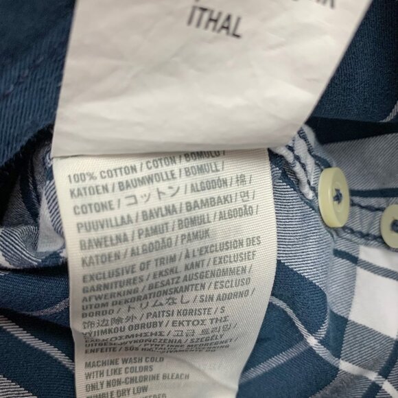 Abercrombie Fitch Blue Plaid Button Down Long Sleeve Muscle Shirt - Picture 3 of 11